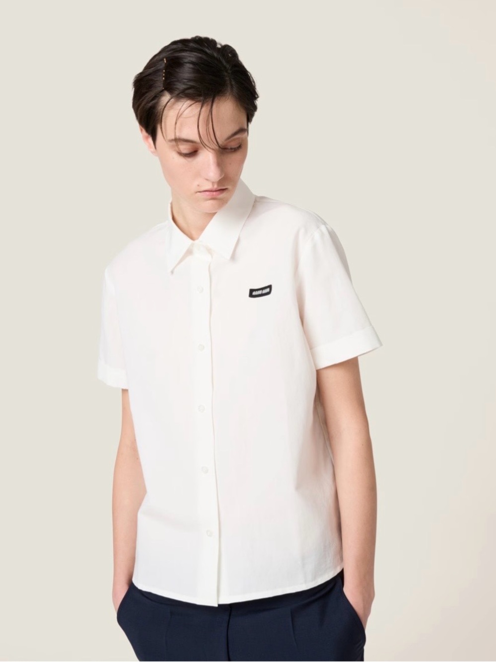 Miu Miu Slubbed poplin shirt